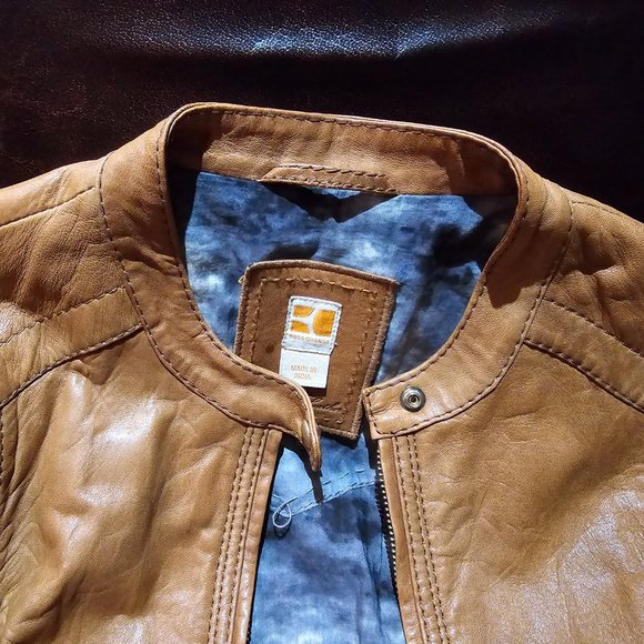 HUGO BOSS Orange Leather Jacket - Picture 5 of 8